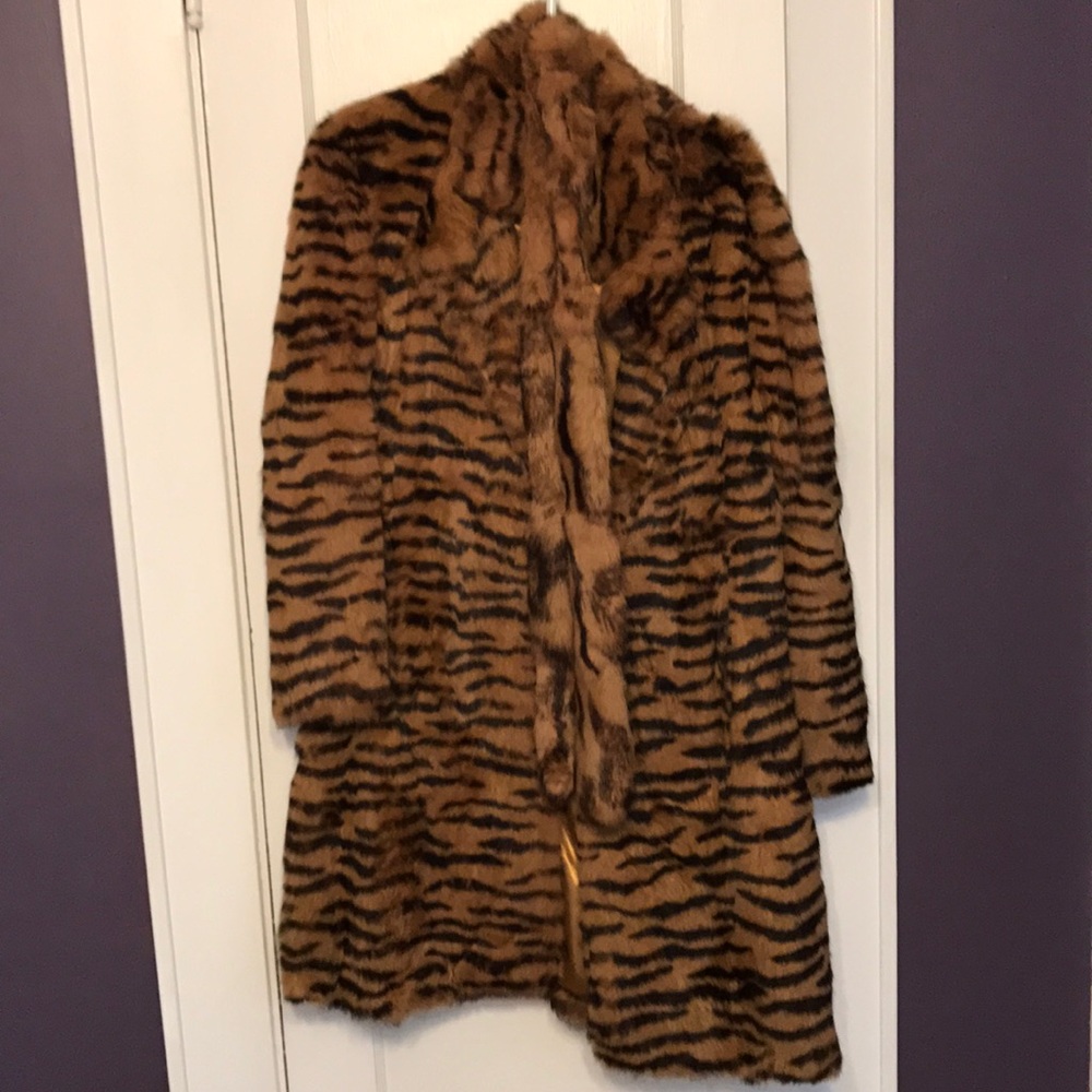 Leopard print knee length coat